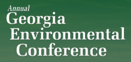 Annual Georgia Environmental Conference logo, highlighting environmental themes and Ellingson-DTD's participation in coal ash dewatering discussions.